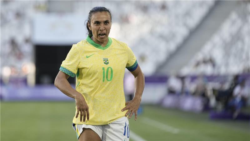 Die sechsmalige Weltfußballerin Marta konnte ihre Teamkolleginnen nicht zurückhalten.
