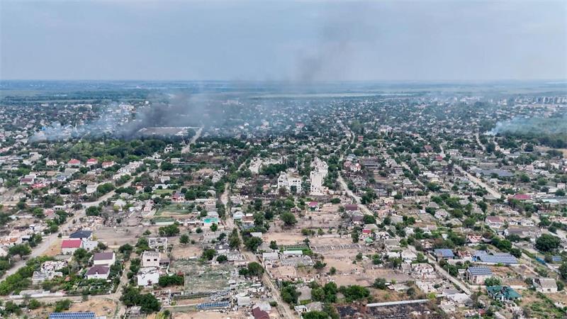 Die seit Monaten abgeriegelte Kleinstadt Oleschky liegt auf russischem Besatzungsgebiet im Süden der Ukraine am Ufer des Dnipro. (Archivbild)