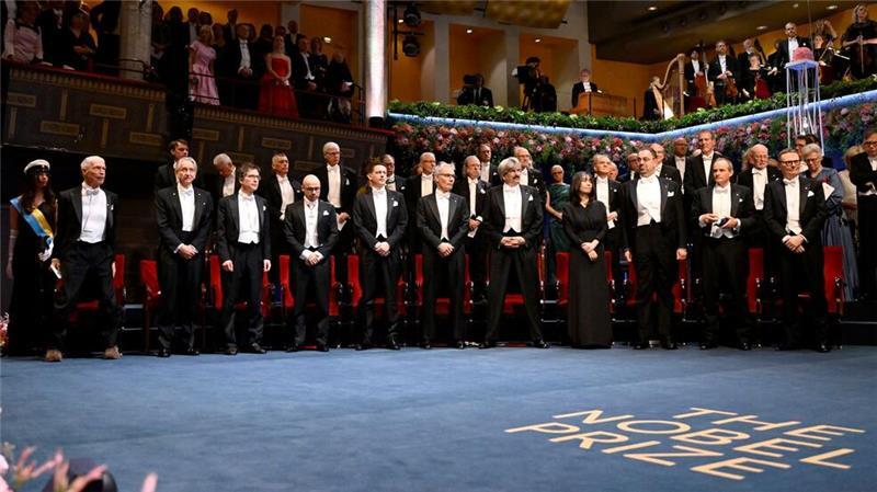 Die versammelten Nobelpreisträger in Stockholm.