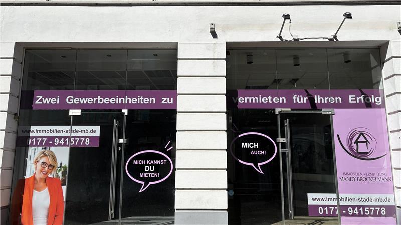 Diese Geschäftsräume in der Hökerstraße stehen weiterhin leer. Ein paar Häuser in beide Richtungen weiter gibt es weitere Leerstände.