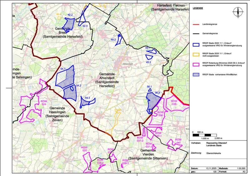 Windkraft: Hier erfahren Bürger, was auf die Samtgemeinde Harsefeld zukommt Diese Karte zeigt die vorgesehenen Flächen für Windenergienutzung in Ahlerstedt und dem angrenzenden Kreis Rotenburg.