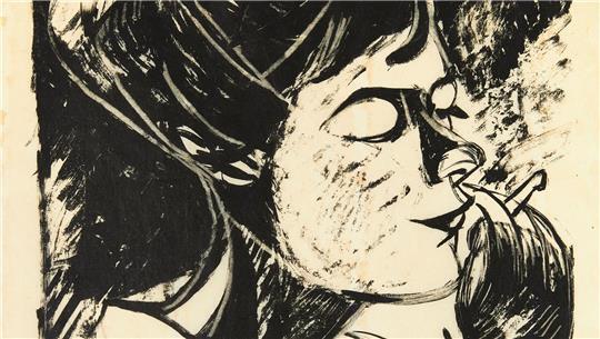 Diese Rauchende von Alma del Banco aus dem Jahr 1930 ist in der Ausstellung „Frauen machen Schule“ im Kunsthaus Stade zu sehen.