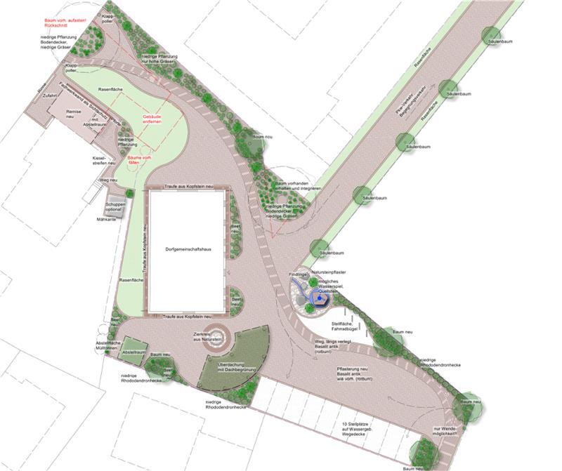 Diese Visualisierung der Firma Sebastian Müller Garten- und Landschaftsbau zeigt eine mögliche Variante für die Gestaltung des Außengeländes des Heimathauses Bargstedt.