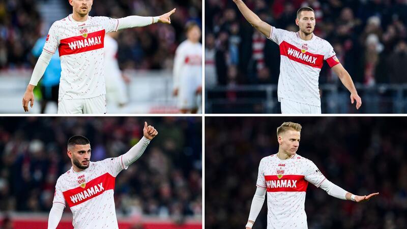 DFB-Quartett des VfB Stuttgart mit „gutem Gefühl“ zurück Diese vier Stuttgarter (oben/v.l.) Maximilian Mittelstädt, Waldemar Anton, (unten/v.l.) Deniz Undav und Chris Führich kehren als Nationalspieler in die Bundesliga zurück.
