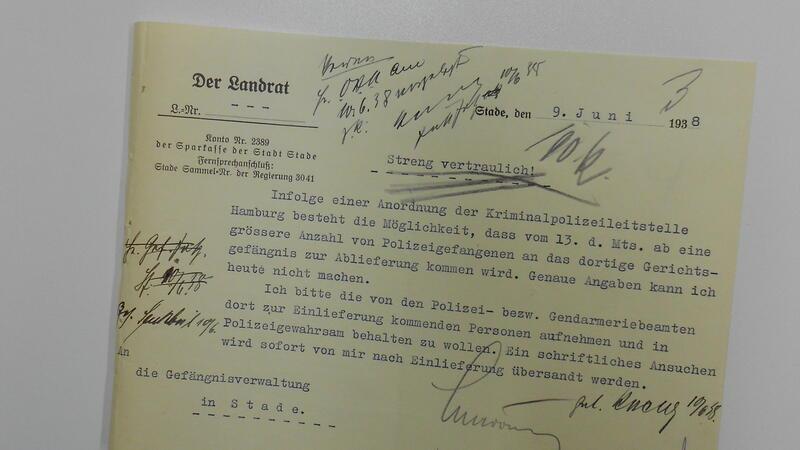 Dieses Papier beweist die Verstrickung des Stader Landrats in die „Aktion Arbeitsscheu Reich“ im Sommer 1938.