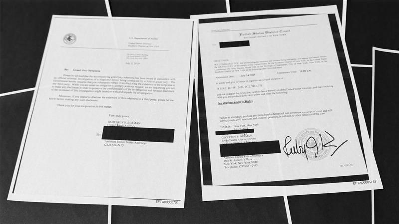 Dokumente aus einer ersten Tranche an Epstein-Akten.