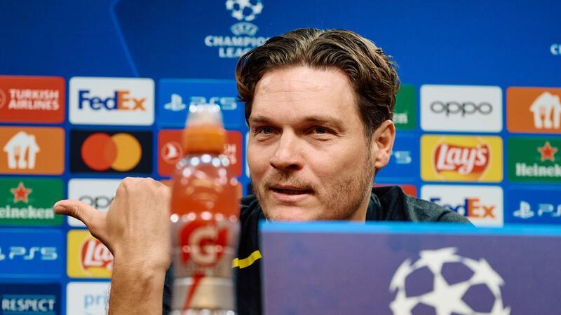 „Brauchen Helden in Schwarz/Gelb“: BVB träumt vom Halbfinale Dortmunds Trainer Edin Terzic spricht auf der Pressekonferenz vor dem Rückspiel gegen Atlético Madrid.
