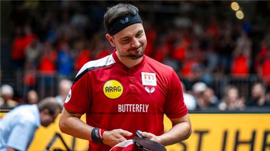 Düsseldorfs Timo Boll ist enttäuscht nach einer Niederlage.