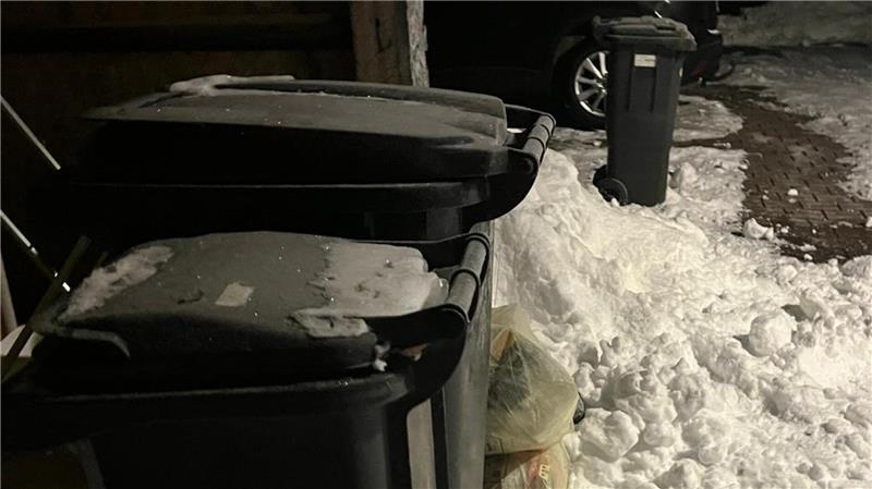 Durch den Wintereinbruch wurden viele Mülltonnen im Kreis Stade nicht geleert.