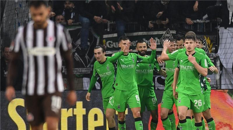 Durften endlich mal jubeln: Die Spieler von Borussia Mönchengladbach