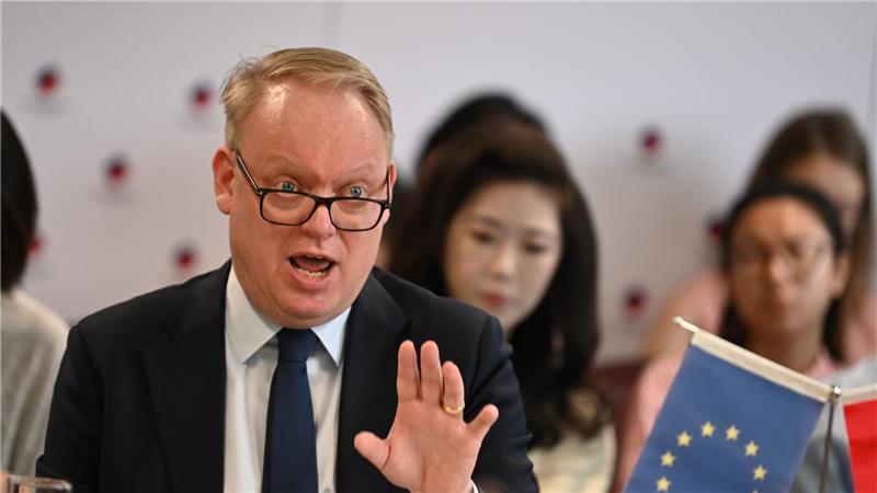 EU-Kammer: Produktionsstopps wegen Chinas Exportkontrollen EU-Kammerpräsident Eskelund spricht vom drängendsten Problem europäischer Firmen. (Archivbild)