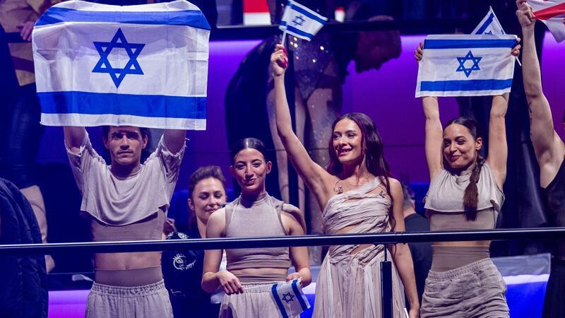 Der lange Schatten von Gaza beim ESC Eden Golan (2.v.r.) wurde vom Publikum ins ESC-Finale gewählt.