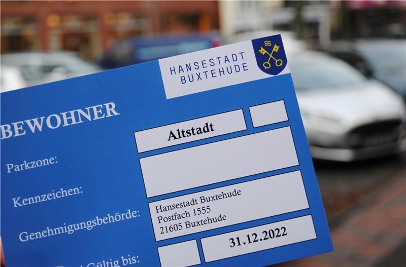 Ein Anwohnerparkausweis für die Buxtehuder Altstadt. Foto: Hansestadt Buxtehude