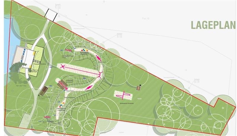 Freizeitplatz in Freiburg wird deutlich teurer Ein Ausschnitt aus dem Vorentwurf für Freizeitplatzes Am Bassin in Freiburg: Er zeigt das Wasserdeck (links) mit Zugang zum Bassin. Für Kinder sind Balancierangebote (mittig) geplant und weitere Spielgeräte, wie eine große Schaukel, eine Ha