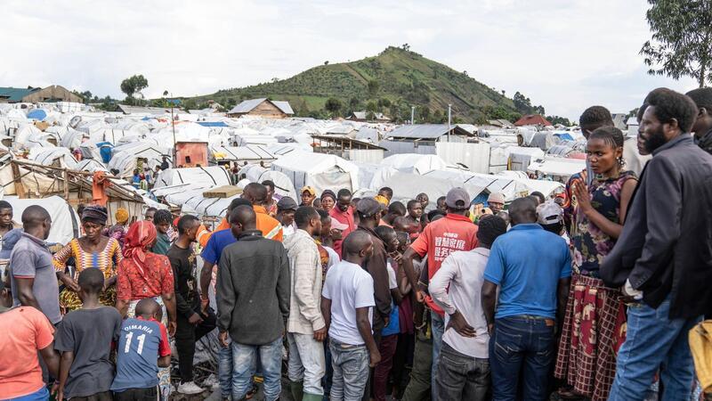 Ein Flüchtlingslager am Rande von Goma: 75,9 Millionen Menschen waren Ende 2023 Binnenvertriebene.