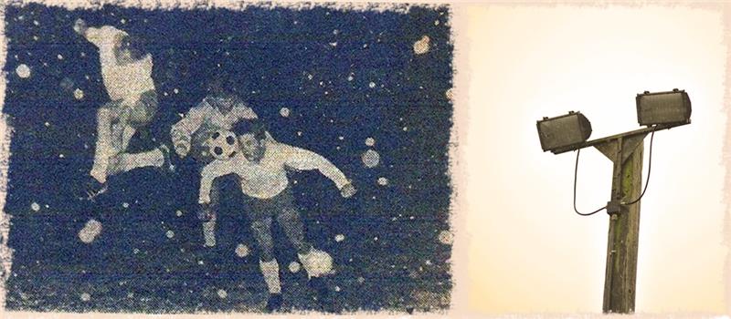 Ein Foto vom ersten Spiel unter Flutlicht 1966. Fotos: Scholz