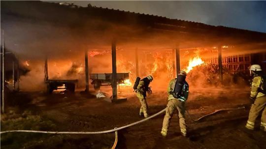 Ein Großaufgebot der Feuerwehr war im Februar 2025 in Stade-Haddorf im Einsatz, um die Flammen zu löschen.