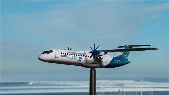 Ein Konzeptmodell eines Airbusses „ZeroE“.