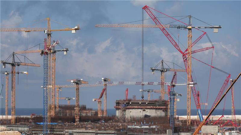 Ein Kraftwerksblock ist auf der Baustelle des Kernkraftwerks El-Dabaa zu sehen.