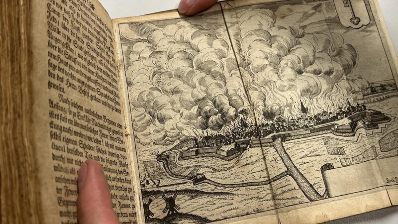 Ein Kupferstich vom Stader Stadtbrand von 1659.
