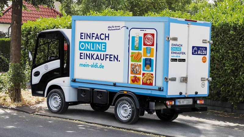 Ein Lieferwagen des Discounters Aldi Süd: Der Lebensmittel-Lieferdienst soll vorerst nicht weiter expandieren.