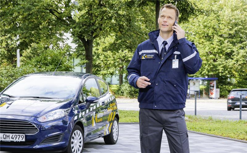 Ein Mitarbeiter der Kötter-Sicherheitsdienste, die bundesweit aktiv sind.