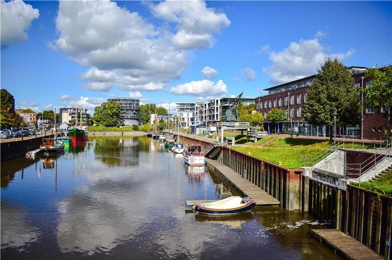 Der Stadthafen in Stade.