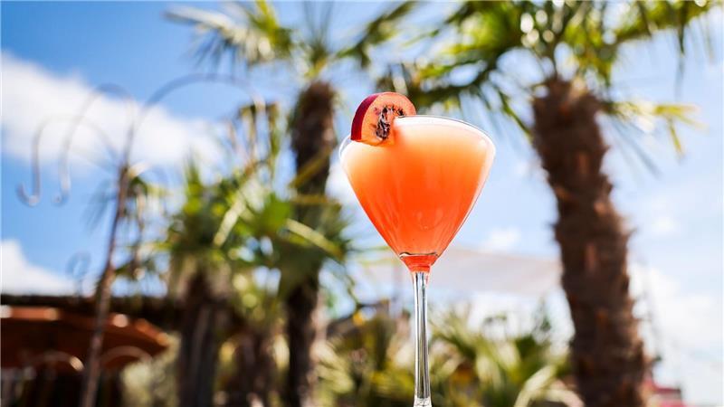 Ziemlich delulu: Das war der Labubu-Sommer Ein Passionsfrucht Martini (Pornstar Martini oder Maverick Martini) unter Palmen am Hamburger Hafen. (Archivbild)