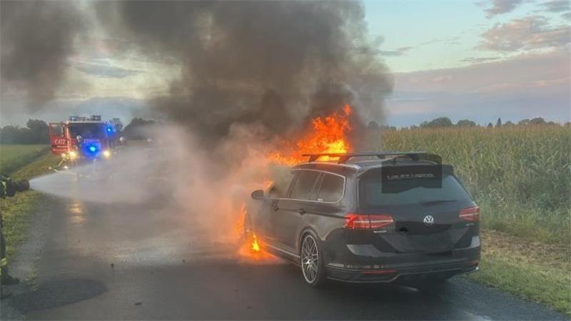 Ein VW stand am Donnerstagabend in der Samtgemeinde Nordkehdingen in Vollbrand.