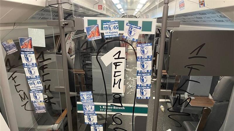 Fußballfans im Zug: Wenn die Reise eskaliert Ein Zug der ODEG wurde im Frühjahr beschädigt.