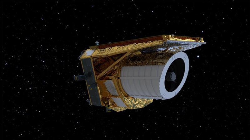Erster Teil des „Euclid“-Himmelsatlas veröffentlicht Ein am Computer generiertes Bild des Weltraumteleskops „Euclid“.