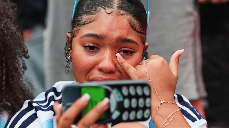 Ein argentinischer Fan reagiert beim WM-Finale.