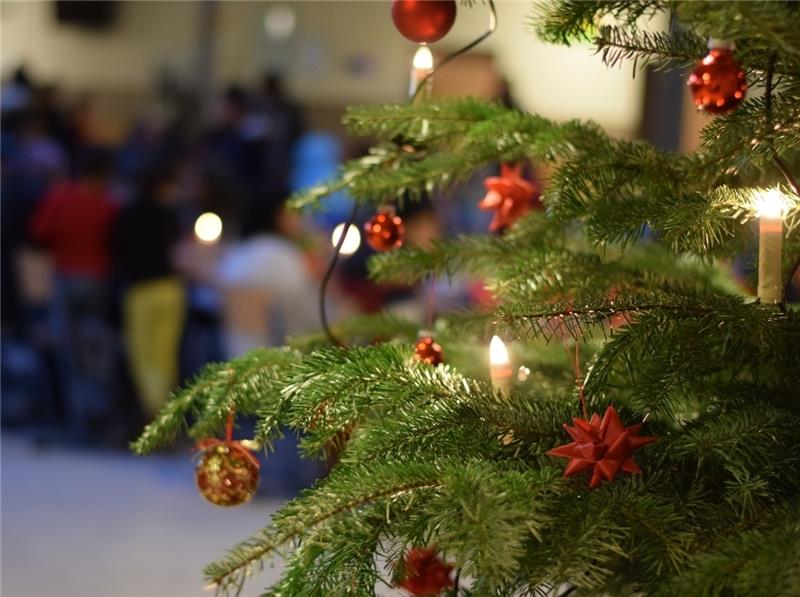 Nottensdorfer schmücken ihren Tannenbaum Ein geschmückter Tannenbaum ...