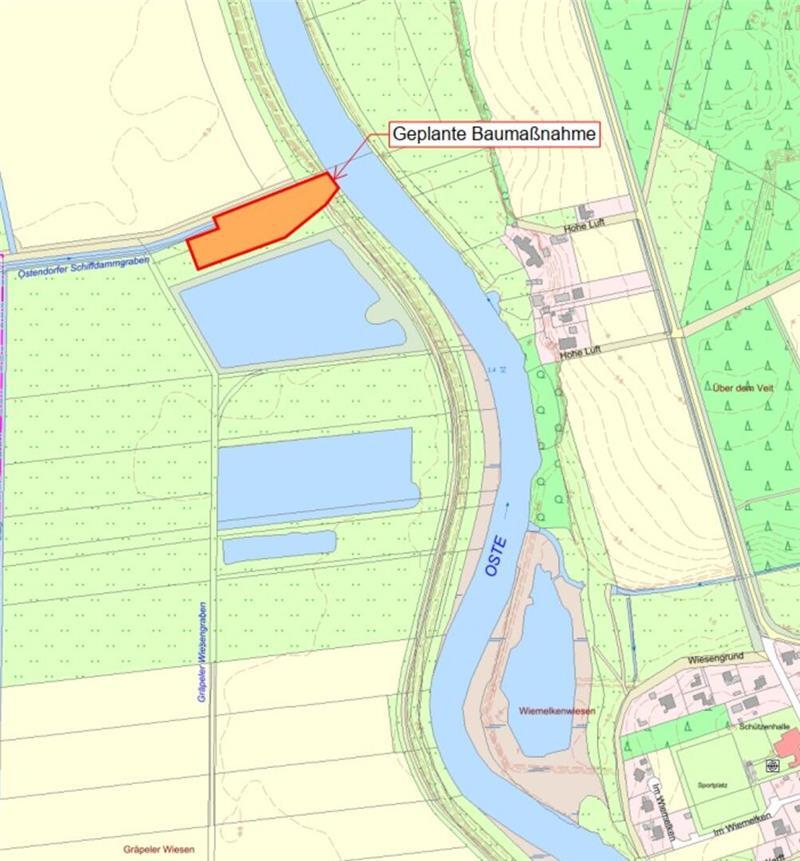 Neues Schöpfwerk: Bei Gräpel werden Spundwände an der Oste gerammt Ein neues Schöpfwerk wird am Ostedeich gebaut. Obwohl jenseits der Oste gehört der Bereich zum Landkreis Stade.