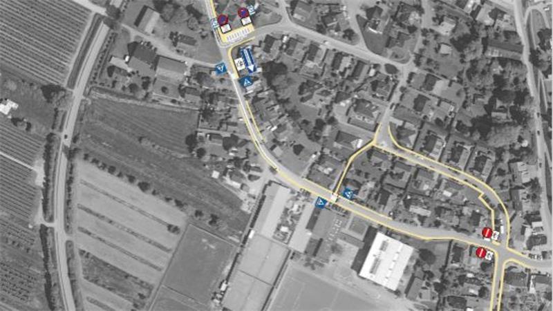 Altes Land: Neue Einbahnstraße für mehr Sicherheit Einbahnstraße: Die Karte von IKS Mobilitätsplanung verdeutlicht die neue Verkehrsführung im Bereich der Hinterstraße in Königreich/Estebrügge vor Grundschule und Kita.
