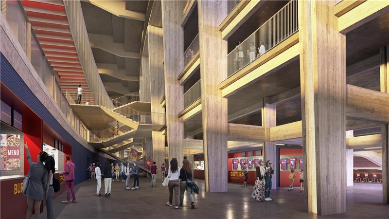 Einblicke in den Neubau: Wann genau der FC Barcelona hier wieder Heimspiele austrägt, ist noch unklar. Beim Umbau gibt es Verzögerungen. 