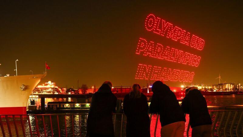 Eine Aktion während der Olympia-Kampagne an den Landungsbrücken. (Archivbild)