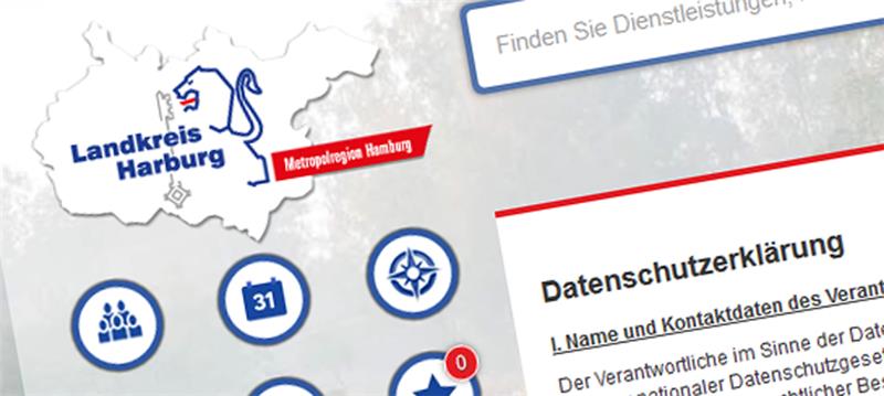 Eine Datenpanne des Landkreises Harburg ist jetzt bekannt geworden. Der Screenshot zeigt die Internetseite www.landkreis-harburg.de.
