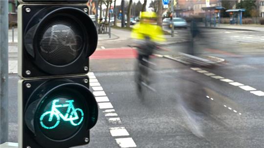 Eine Fahrradampel in München