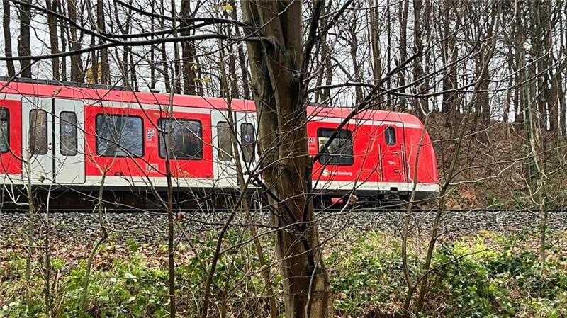 Eine S-Bahn konnte noch rechtzeitig bremsen.