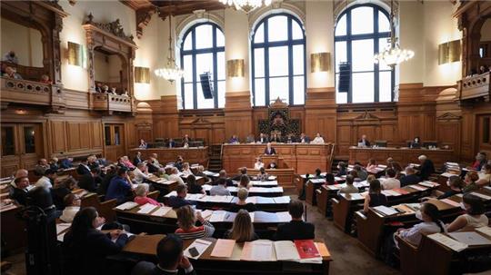 Eine Sitzung der Hamburgischen Bürgerschaft im Rathaus.