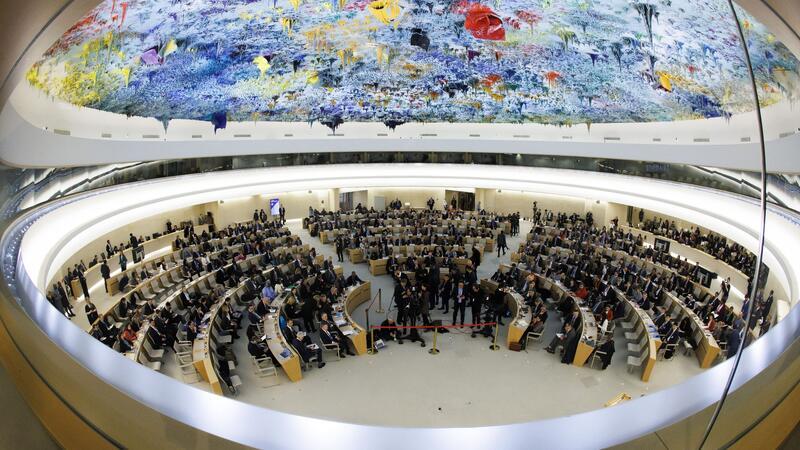Menschenrechte in Deutschland - 346 Empfehlungen Eine Sitzung des Menschenrechtsrats am europäischen Hauptsitz der Vereinten Nationen in Genf.