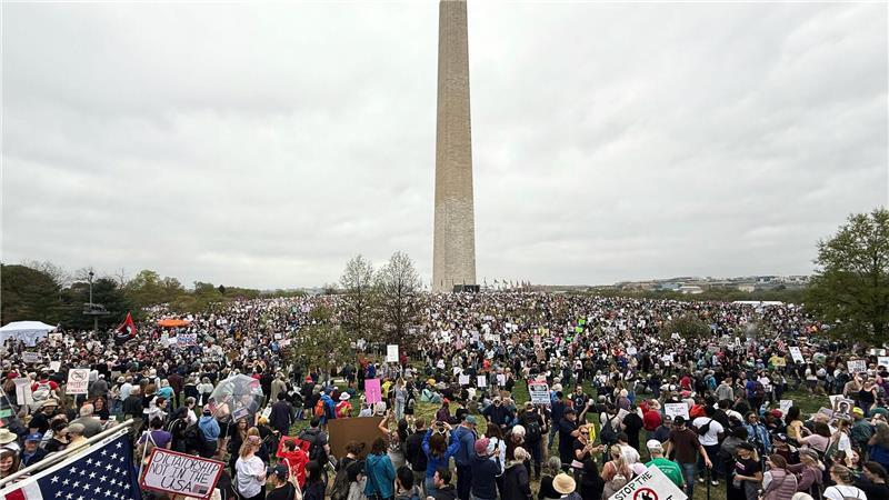 Eine große Demonstration gab es in der US-Hauptstadt Washington, unweit des Weißen Hauses.