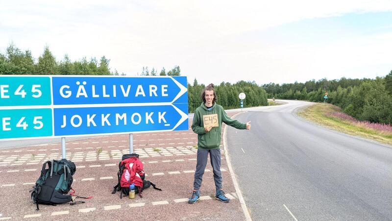Wie gefährlich ist Trampen? Paul Hußlein reist 55.500 Kilometer per Anhalter Eine seiner Touren per Anhalter führte Paul Hußlein mit einer Freundin durch Skandinavien. Sein Ziel: das Nordkap.
