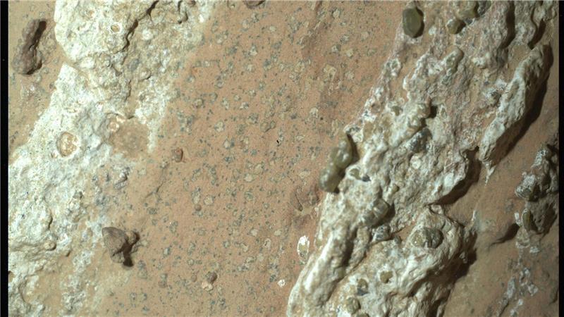 Eine vom Nasa-Rover „Perseverance“ im vergangenen Jahr auf dem Mars entnommene Gesteinsprobe könnte nach Angaben der US-Raumfahrtbehörde möglicherweise Spuren von früherem mikrobiellen Leben enthalten.