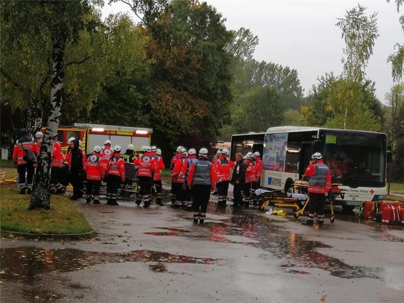 Überflutung nach Starkregen: DRK probt im Kreis Stade den Ernstfall Eine Katastrophenschutzübung des Deutschen Roten Kreuzes fand am Sonnabend statt. Foto: Landkreis/Gronau