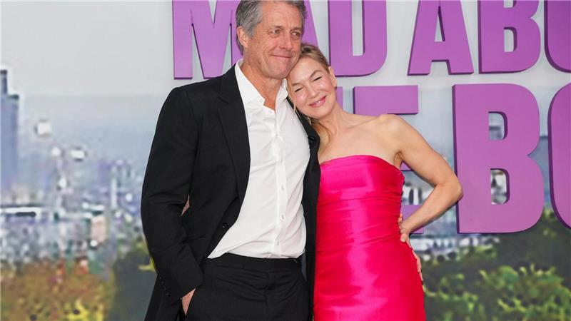 Heute lieber grantig statt romantisch: Hugh Grant wird 65 Eingespieltes Team: Hugh Grant und Renée Zellweger - hier bei der Premiere des Films „Bridget Jones: Mad About the Boy“ (deutscher Titel: „Bridget Jones - Verrückt nach ihm“) im Januar 2025 in London. (Archivbild)