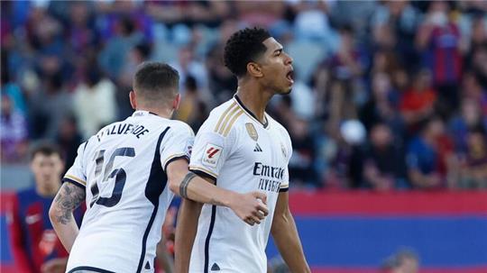 Einmal mehr der Matchwinner für Real Madrid: Jude Bellingham (r).