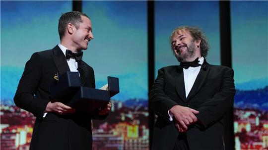 Elijah Wood hielt die Laudatio auf Peter Jackson.