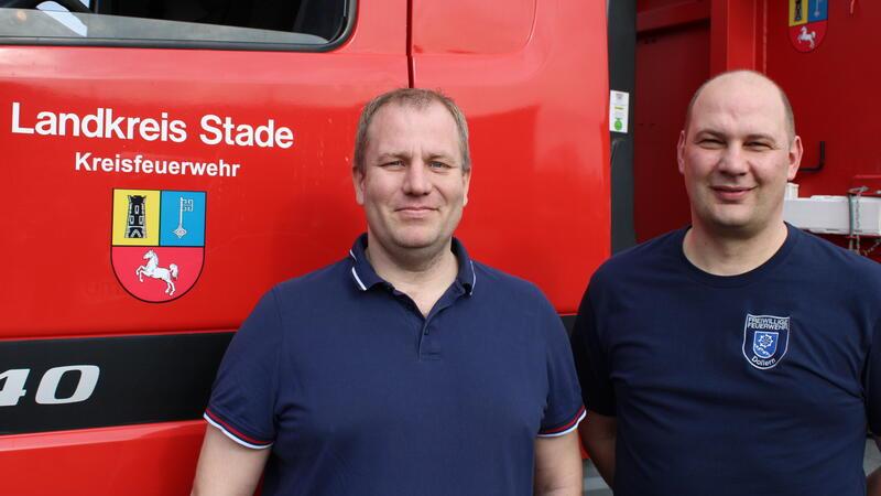 Energie-Zugführer Jens Westphal (rechts) und Stellvertreter Dennis Buck.